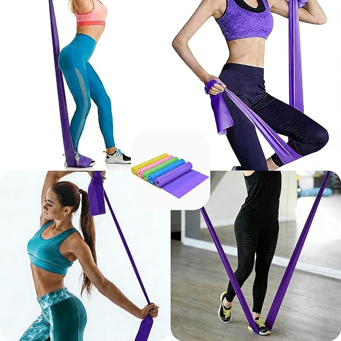 Resistance Bands Long Non-Latex Elastic Stretch Bands Work Out Band for Working Out Women or Men, Exercise Bands Set Yoga, Pilates, Gym,