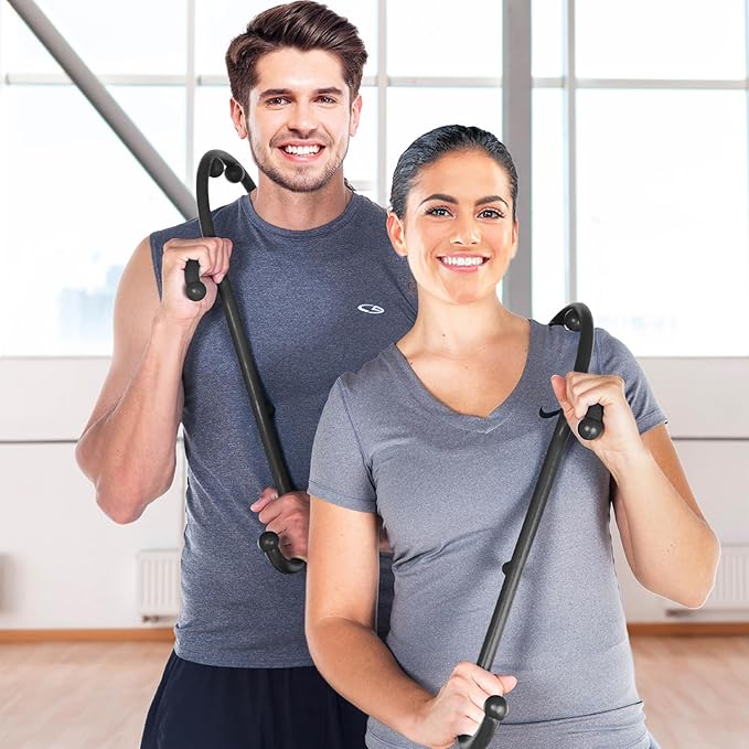Massage Trigger Point Cane, Body Deep Tissue, Handheld Back, Neck, Shoulder, Leg and Feet Massager Rod, Muscle Release Tool Self Massage Hook Cane for Women & Men, Black