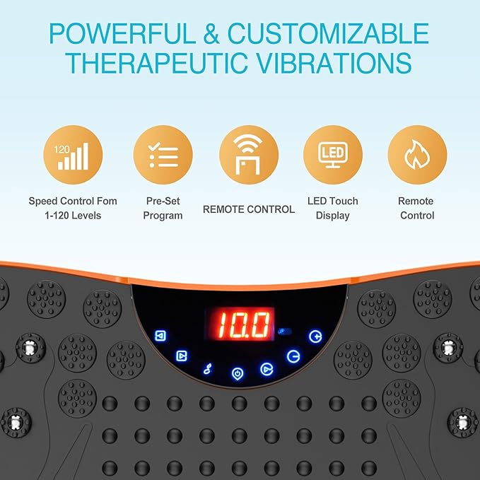 AXV Vibration Plate Fitness Platform Exercise Machine Vibrating Lymphatic Drainage Shaking Workout Full Body Shaker Vibrate Stand Shake Board Sport Gym Pad for Weight Loss Fat Burner for Women Men