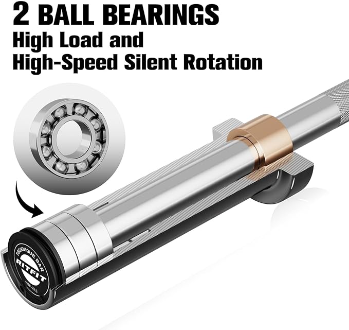 RITFIT Olympic Barbell 4ft/6ft - 2 Inch Weight Bar for Strength Training, Weightlifting, Squat, Deadlift, Bench Press, Curl, Overhead Press - 350lbs/500lbs Capacity