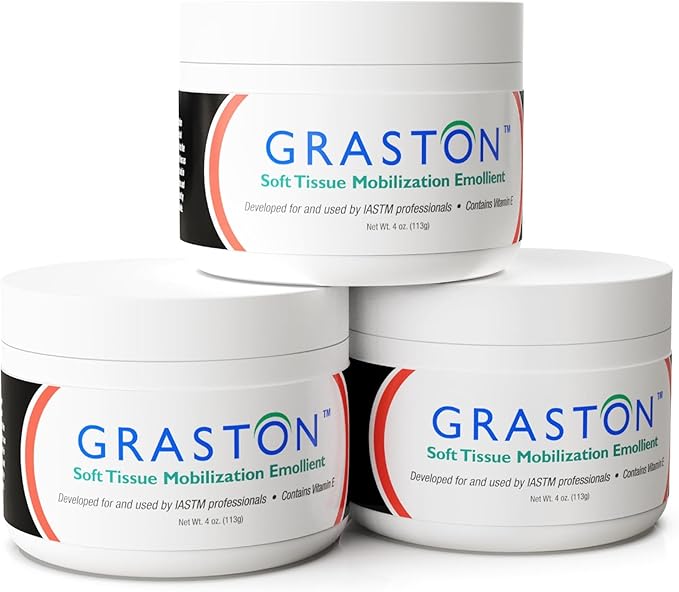 Graston Technique Vitamin E Enriched Emollient Cream - 4oz Jar, Ideal for IASTM Massage Lotion & Massage Cream, Perfect Vitamin E Cream for Massage and Physical Therapy, 3-Pack
