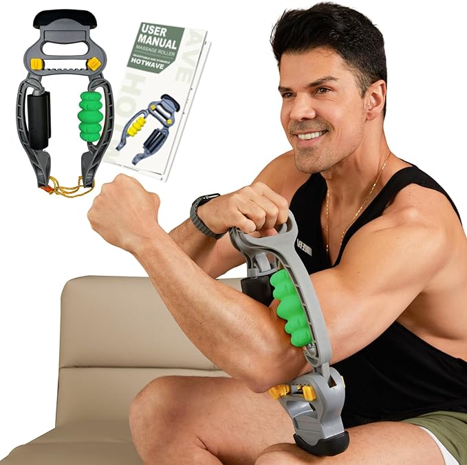 HOTWAVE Arm Massager for Pain Relief & Recovery, Adjustable Foam Roller, Trigger Point Muscle Roller for Calves&Forearm, Wrist Massager, Tennis&Golfers Elbow Pain Release