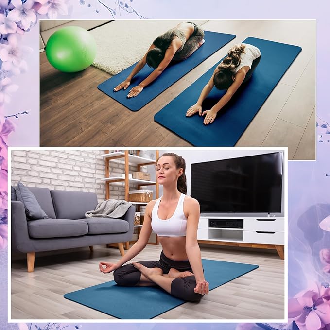Timgle 6 Pcs 10mm Thick Yoga Mat Bulk, 68 x 24 Inches, Anti-slip Tear-resistant Exercise Mat Adult Kids Gym Mats for Fitness, Stretching, Workout and Studio, Outdoor Yoga, Pilates