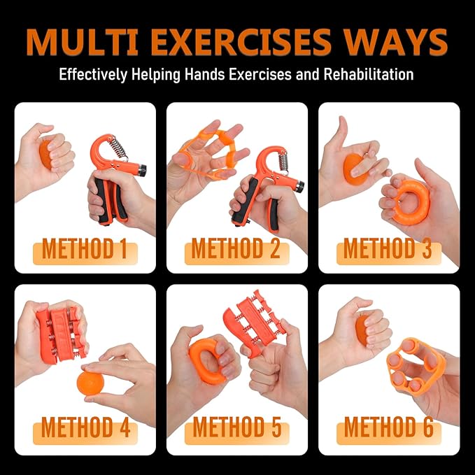 JKSHMYT Grip Strength Trainer Kits (5 Pack), Adjustable Resistance Forearm Strengthener, Hand Gripper Strengthener for Muscle Building