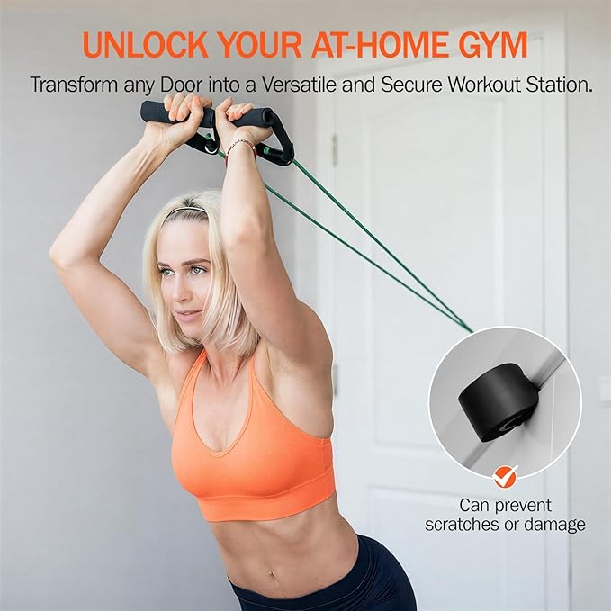 Slim Panda Door Anchor for Resistance Bands,Heavy Duty Resistance Band Door Anchor For Home Workout,Physical Therapy & Fitness, Large Door Anchor Attachment