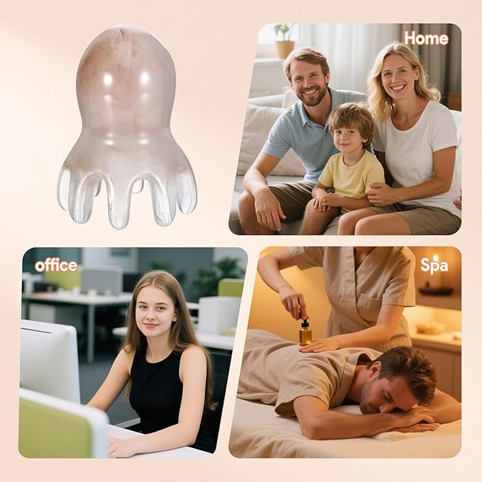 2 Pcs Octopus Head Massage Comb, Scalp Massage Tool for Head and Body Relaxation, 8 Unique Points to Melt Muscle Bumps and Relieve Body Fatigue(Gray)