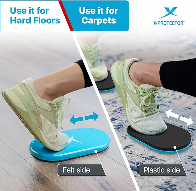 X-Protector Sliders for Working Out - 2 PCS - Double-Sided Exercise Sliders for Hard & Carpeted Floors - Gliders for Exercising!