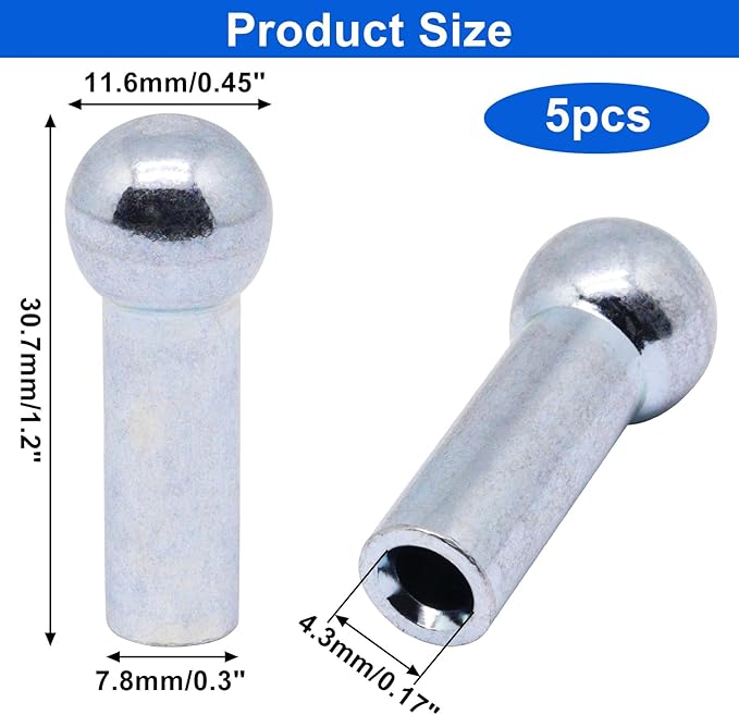5PCS Cable Ball Stopper, Gym Exercise Machine Accessories for 6mm Cables Fitness Equipment Durable Wire Rope Port Joint Replacement Parts for Home Gym Machine