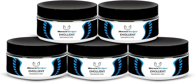 HawkGrips 8oz Massage Emollient, Unscented, Emollient for IASTM and Massage, Soft Tissue Mobilization & Lubrication for Massage Therapy, Shea Butter, Oil Based, Vegan, Cream Alternative, Pack of 5
