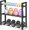 Dumbbell Rack Stand Only, Weight Rack for Home Gym, Heavy-Duty Kettlebell Rack, 3 Tier Adjustable Weight Storage Racks, Space-Saving Home Gym Organizer