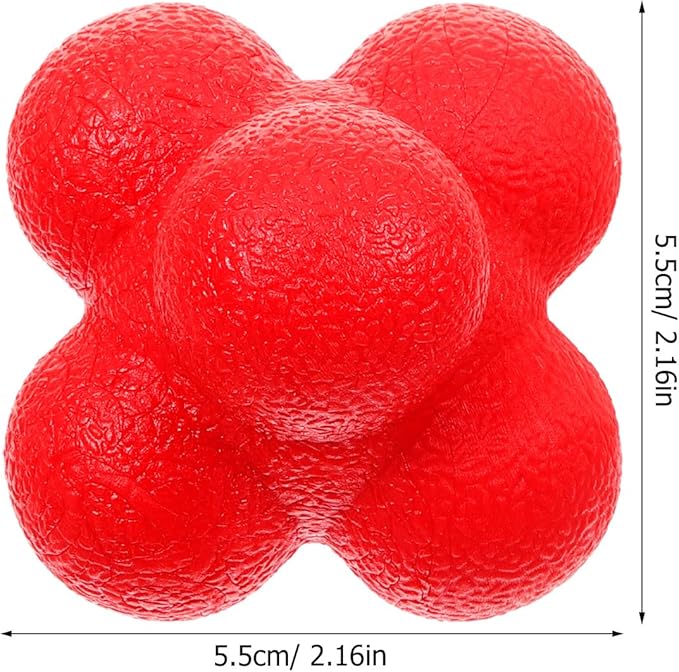 Alipis Hexagonal Reaction Ball for Agility and Hand Eye Coordination Training, 7cm Red High-Difficulty Fitness Ball for Baseball and Indoor Sports Reaction Exercises