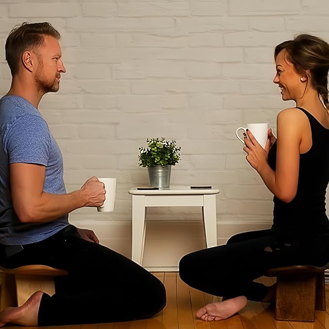Solid Wood Ergonomic Kneeling Stool. Suitable for Temple Ceremonies, Tea Ceremonies, Meditation, Yoga, as Well as Home Fitness Assistance Chair (L# is Suitable for Height Above 180CM(70.8 in)