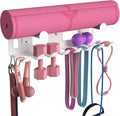 KHAMAL Multi-Purpose Gym Equipment Storage Rack for Resistance Bands - Gym Wall Storage for Exercise Bands, Yoga mat, Jump Ropes, Weight Belts, Straps, Hula Hoop (Black White)