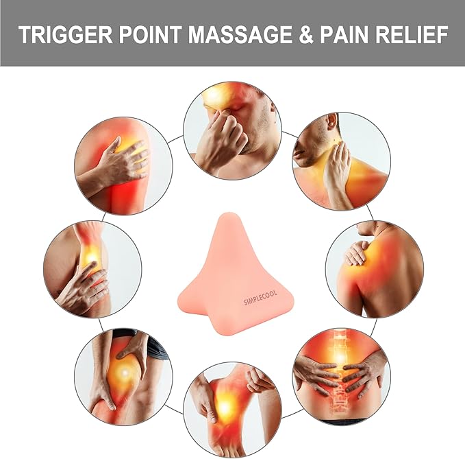 Manual Trigger Point Massage Tool. Small Massager Ball for Deep Tissue Myofascial Release Physical Therapy Foot Plantar Fasciitis Pain Relief Muscle Knot Psoas Hip Flexor Iliacus Release 3×2.6″(Pink)