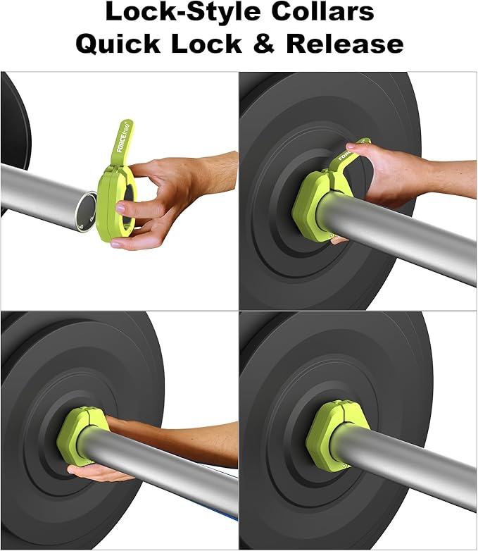 Barbell Clips (Pair), Barbell Clamps, Quick Release Olympic Barbell Clamps with Anti Slip TPR Grip, Barbell Collars for Secure Weightlifting & Powerlifting