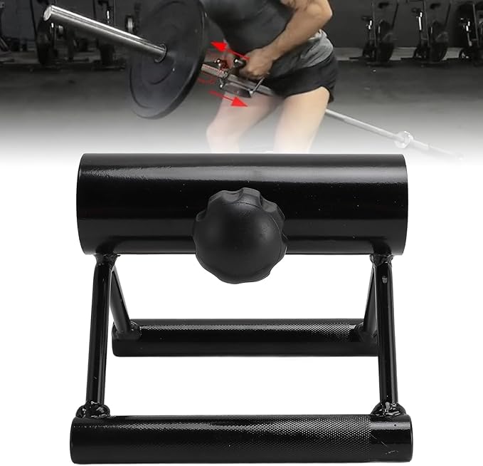 V Bar Landmine Handle Attachment for Barbell Bar, Iron Double D Row Handle, Strength Training Equipment for Home Gym Workout, Secure Locking Knob for Stable and Safe Exercise Targe