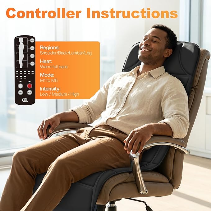 CILI Full Body Massage Mat with Heat, Vibration Back Massage Pad, Full Body Massager for Bed Chair Sofa, Massage Mattress Pad
