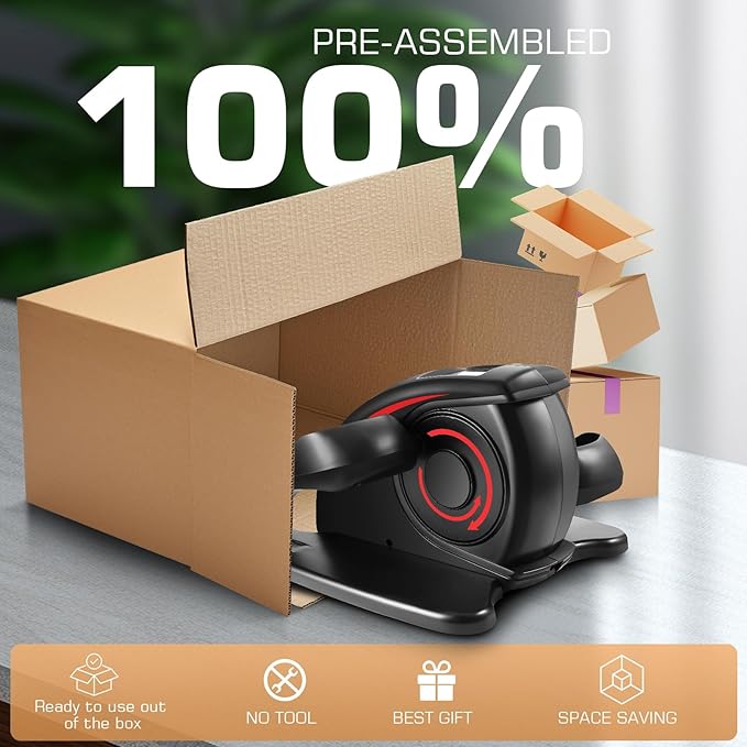ANCHEER Under Desk Elliptical Machine, Electric Seated Pedal Exerciser, Mini Elliptical Machines, LCD Display Monitor, Portable Quiet Elliptical Machine, Leg Exerciser for Home