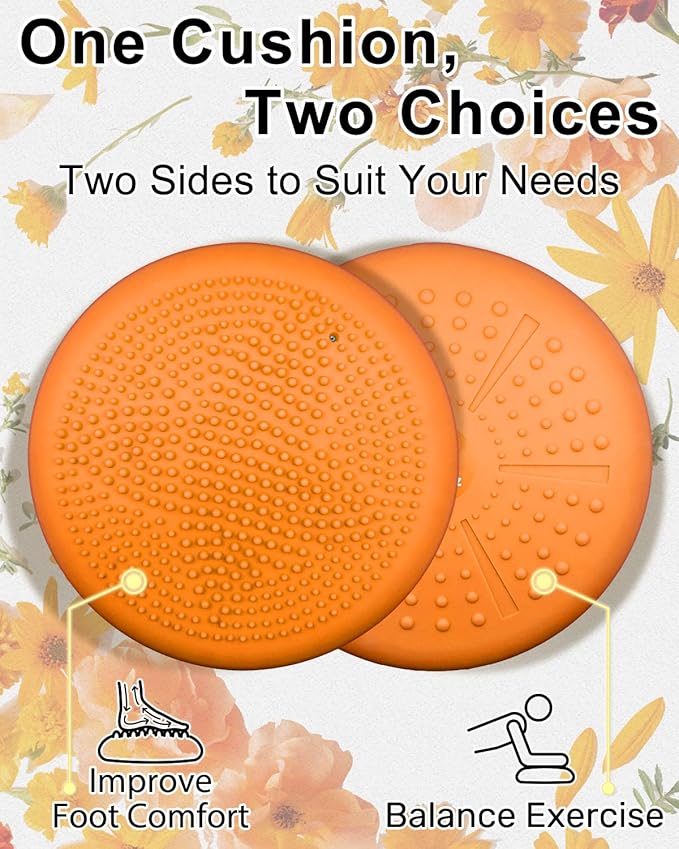 Tumaz Wobble Cushion - Wiggle Seat to Improve Sitting Posture & Stay Focused for Sensory Kids, Balance Disc to Core Strength & Flexible Seating [Extra Thick Balance Board, Pump Included Wobble Board]