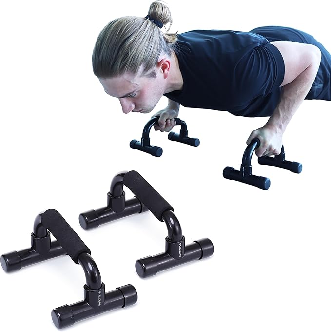 Skelcore Push Up Bars Strength Trainer - Push Up Handles for Floor Workouts with Ergonomic Non-Slip Comfort Foam Grip Handles for Home Fitness Training - Chest exerciser for Men and Women
