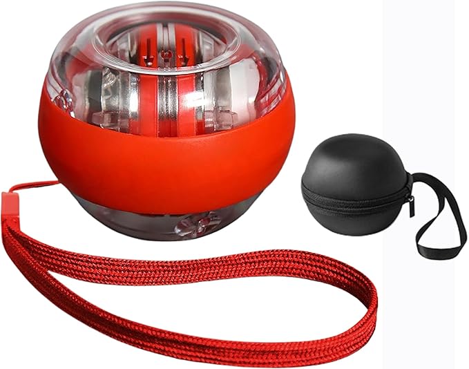 Torque Ball Hand Exerciser with Counter Gyro Ball New Torque Ball Hand Strengthener Gyroscope Ball Forearm Strengthener for Stronger Wrist Bones and Muscle(Red,Five-Color Light)