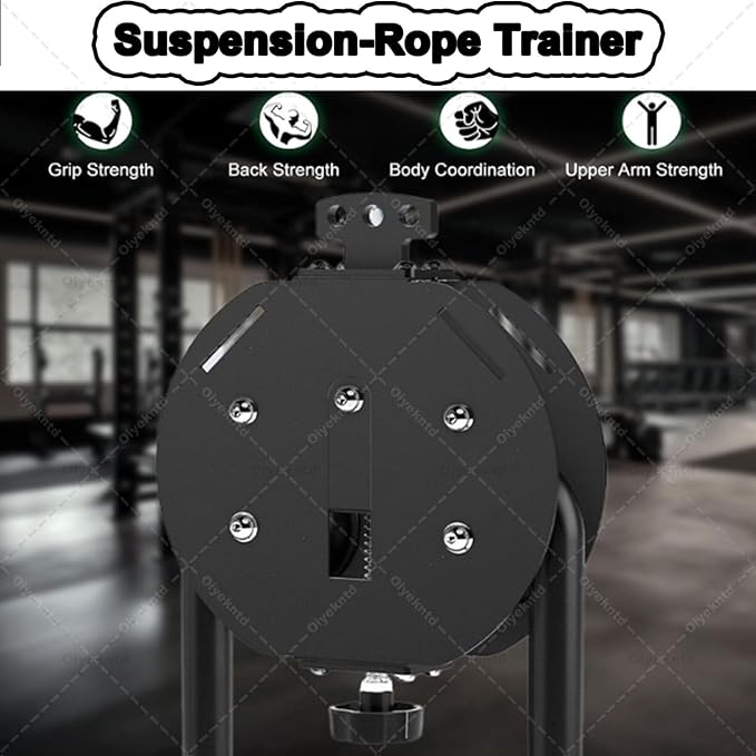 Endless Rope Trainer, Resistance Trainer Machine, Suspension Endless Rope Pulley System, Closed-Loop Nylon Rope, Home Gym Infinity Rope for Interval Resistance Training Black