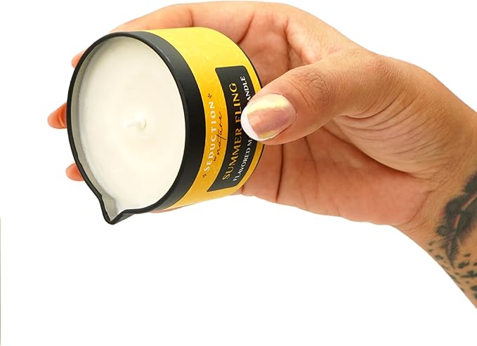Tropical Scent Massage Oil Candle – Vegan Full Body Massage Therapy & Home SPA – Sustainable Formula for Relaxation & Stress Relief