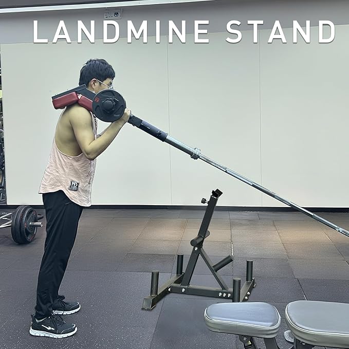 Viking Press Landmine Handle for 2-Inch Barbell, Hack Squat T-Bar Row Attachment Strength Training Accessories, Shoulder Press Landmine Attachment Equipment