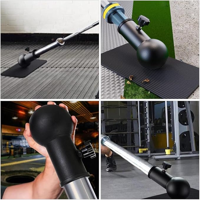 Barbell Attachment with Rotating Sleeve for Strength Training, Iron Material Black, Compatible with Barbell Clamps, Gym Equipment for Deadlifts, Rows, and Core Workouts
