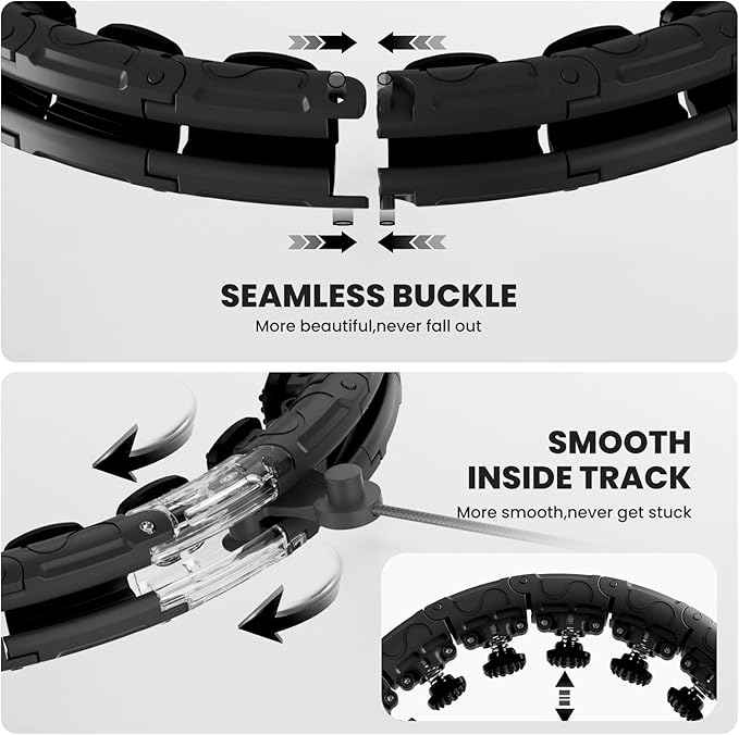 Weighted Infinity Exercise Hoop - 64in 30 Links Smart Hoop for Adult Weight Loss, Plus Size Low-Impact Fitness Hoop for Beginners & Women