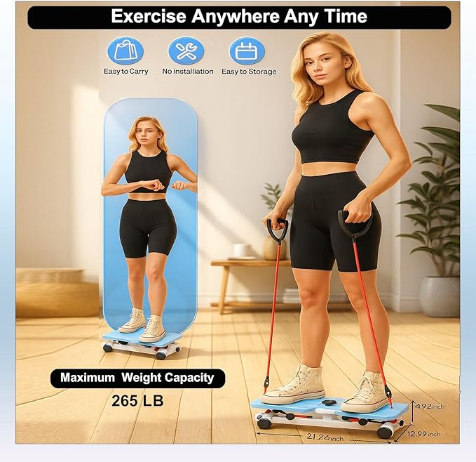 Waist Twister Machine – AB Twist Board Core & Waist Trainer with 360° Twist Disc – Abs Workout Balance Board & Full Body Toning Kit for Men & Women, Noiseless Ab Exercise