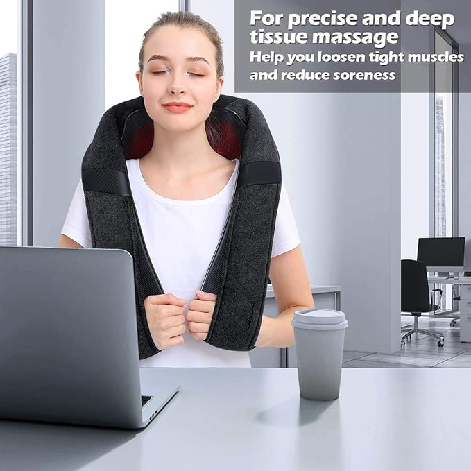 Shiatsu Neck Back and Shoulder Massager with Heat for Pain Relief Deep Tissue – Mother's Day Gifts for Mom, Women, Men and Dad – Perfect for Father’s Day, Birthdays, Valentine’s Day, and Christmas