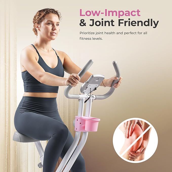 Sunny Health & Fitness Sunny Health & Fitness Smart Folding X-Bike, Portable Compact Exercise Bike for Indoor Cycling Workout, Home Cardio Training Machine, Free SunnyFit App Bluetooth Connect