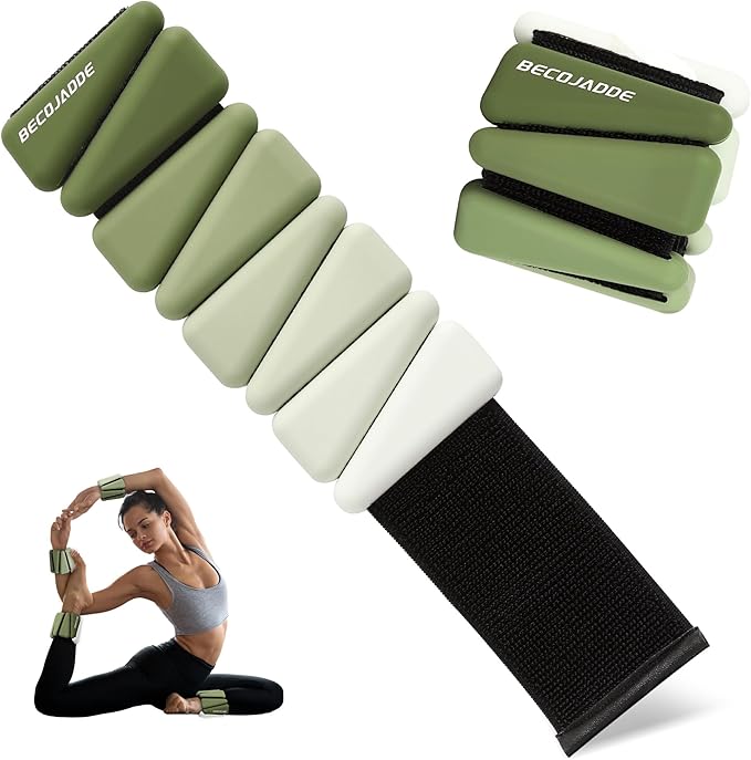 Ankle Weights for Women Wrist Weights Set of 2 (1 lb/2 lb Each) Adjustable Arm Leg Weight for Womens Men Suitable for Walking Swimming Running Pilates Yoga Gym