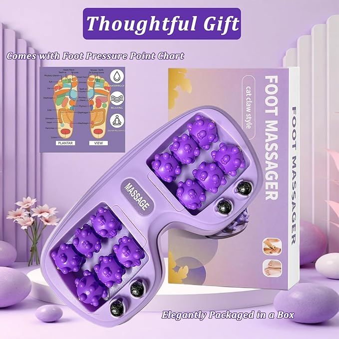 Portable Double Foot Massage Roller for Plantar Fasciitis Relief,Foot Massage Roller with Acupressure Therapy,Pain Relief, Stress Relief & Improved Circulation, Reflexology Tool for Home & Office Use
