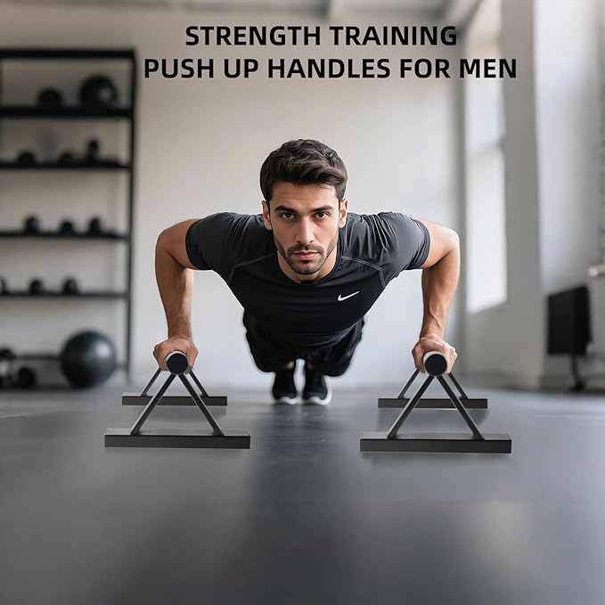 Wooden Calisthenics Parallettes Bars, Push up Handles Floor, Strength Training Pushup Stands, Parallel Handstand Bars for Home Workout Fitness