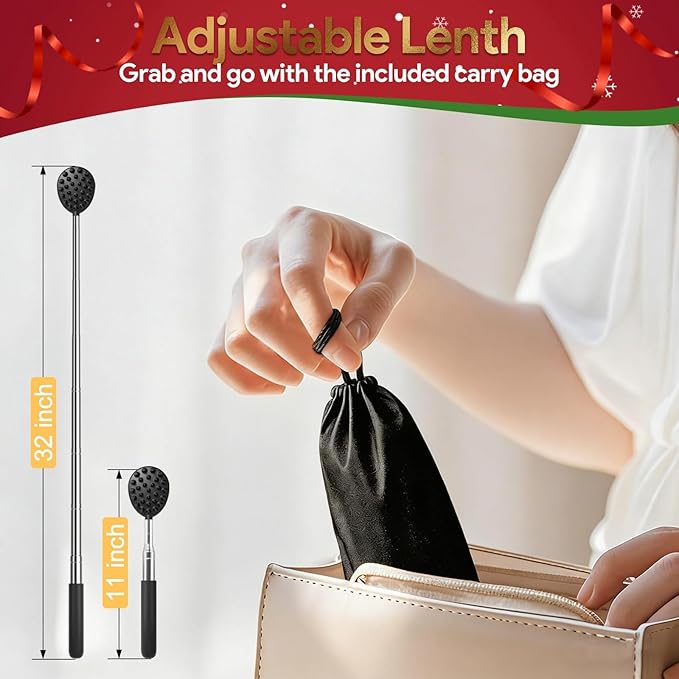 Gelibo Telescoping Large Back Scratcher with 5 Detachable Heads, Valentines Day Gifts for Him, Gifts for Men, Extendable Back Massager Tool with Beautiful Box