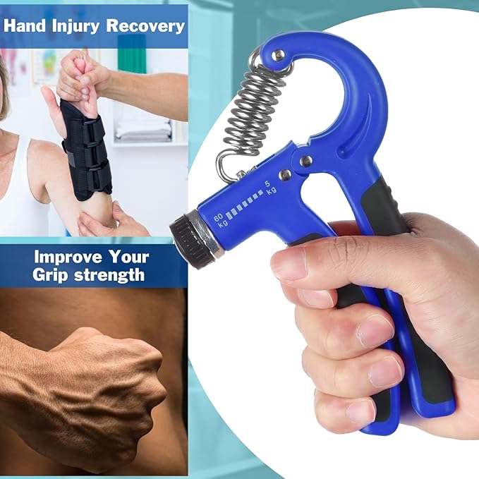 AIXPI Grip Strength Trainer, Hand Grip Exerciser Strengthener with Adjustable Resistance 11-132 Lbs (5-60kg), Forearm Strengthener, Hand Exerciser for Muscle Building and Injury Recover 1 PACK