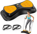 OWLSKY Balance Board,with Resistance Bands, Portable Balance Trainer Featuring LCD Monitor, 330 lbs Capacity Ski Machine for Full Body Workout Orange