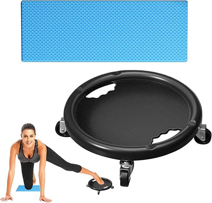 Ab Roller Wheel - Core Workout Roller, 360 Rotation System, Abdominal Training Board, Ergonomic Knee Mat | Women Men Home Gym Conditioning Muscle Shaping Balance Practice