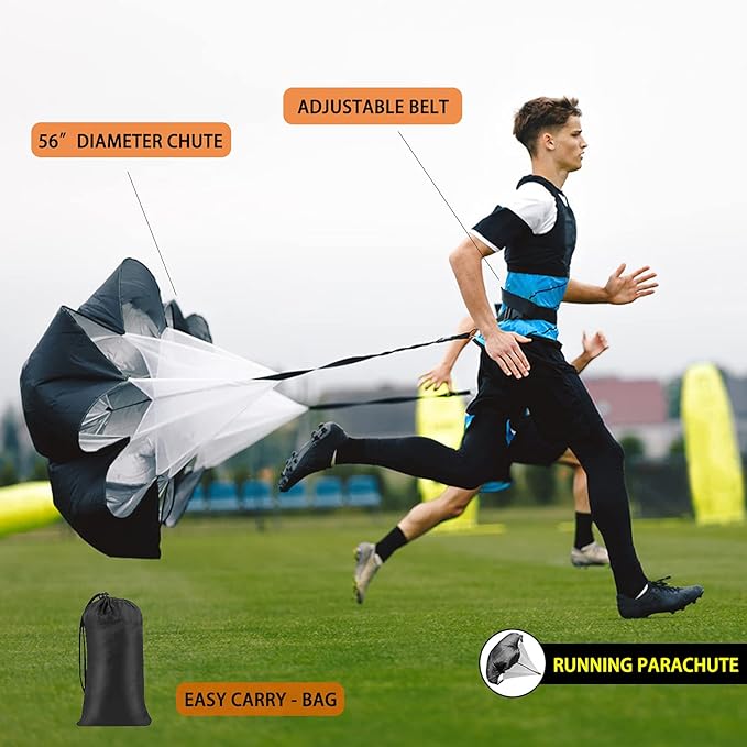 Speed Agility Training Set, Includes 1 Agility Ladder, 4 Steel Stakes, 1 Sports Headband,1 Jump Rope, 10 Disc Cones and Gym Carry Bag - Speed Training Equipment for Soccer Football Basketball