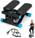 Stair Stepper with Resistance Bands for Home Exercise, Mini Stepper Machine for Indoor Fitness, Portable Home Gym Stepper for Full Body Workout, 300LBS Capacity