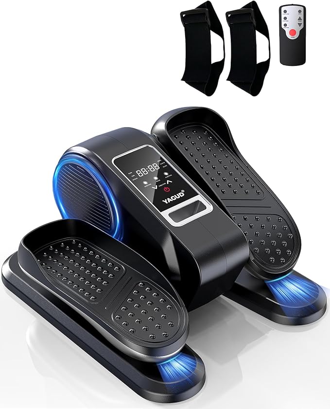 Under Desk Machine, Electric Elliptical Leg Exerciser for Senior, 13 Adjustable Speeds Quiet and Portable Seated Pedal Exerciser for Training with Remote Control