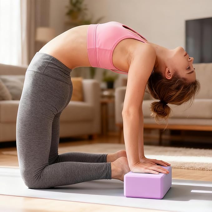 Leikefitness Yoga Blocks 2 Pack,Lightweight-High Density Eva Foam Soft Non-Slip for Yoga, Pilates, Meditation 9"×6"×3"