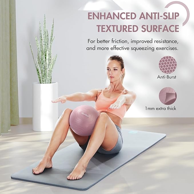 Pilates Ball 9 Inch Core Ball, Small Exercise Ball Between Knees for Physical Therapy, Small Yoga for Pilates, Yoga and Core Training, Fitness for Workout at Home Gym and Office