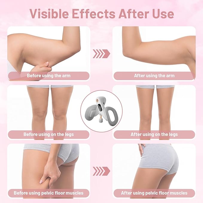 Thigh Master & Trainer, LED Counter Inner Thigh Exerciser for Women, 360° Kegel Exerciser, Pelvic Floor Muscle Devices for Hip Trimmer Leg Arm Workouts with 5-30LB Resistance Band