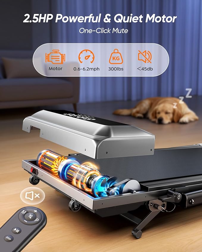 Walking Pad with 12% Incline & Height-Adjustable Handlebar, 5-in-1 Foldable Treadmill for Home & Office, Portable Under Desk Treadmill with LED Display & App Control