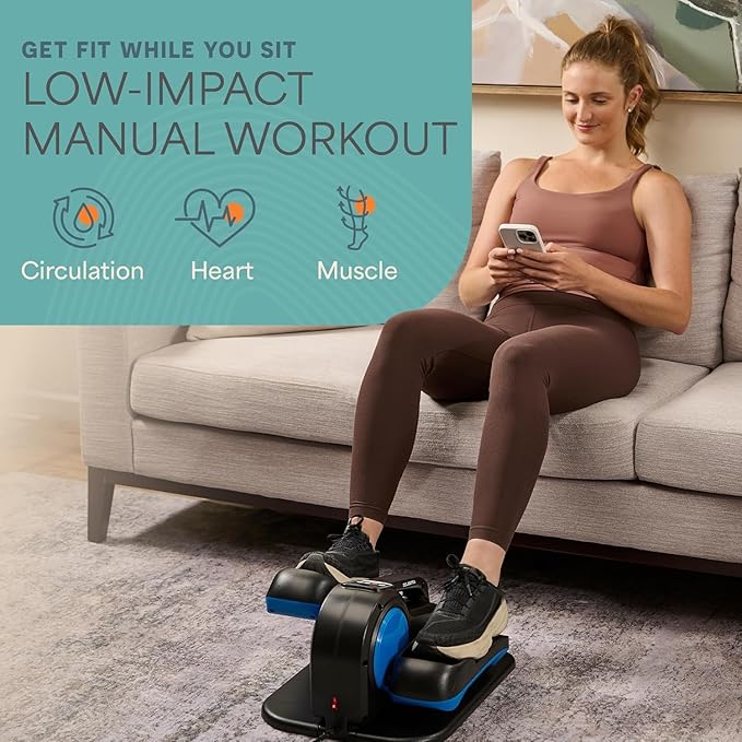 Lifepro AutoGlide Under Desk Elliptical Exercise Machine – Quiet Elliptical Machine for Home or Office – Portable Leg Exerciser While Sitting – Seated Pedal Exerciser for Seniors & Adults