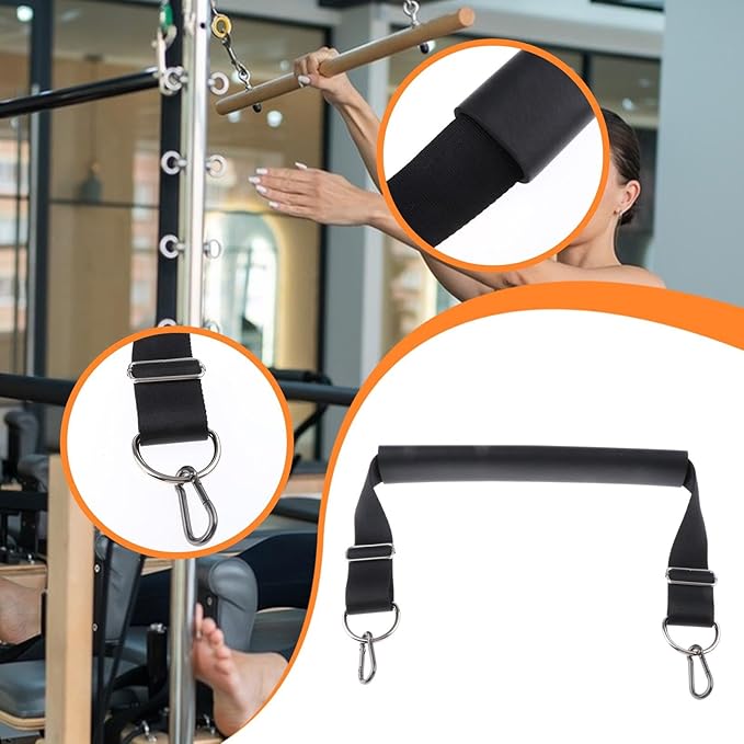 Qianly Pilates Foot Strap Adjustable Length Equipment Accessory Leg Strap for Reformer for Home