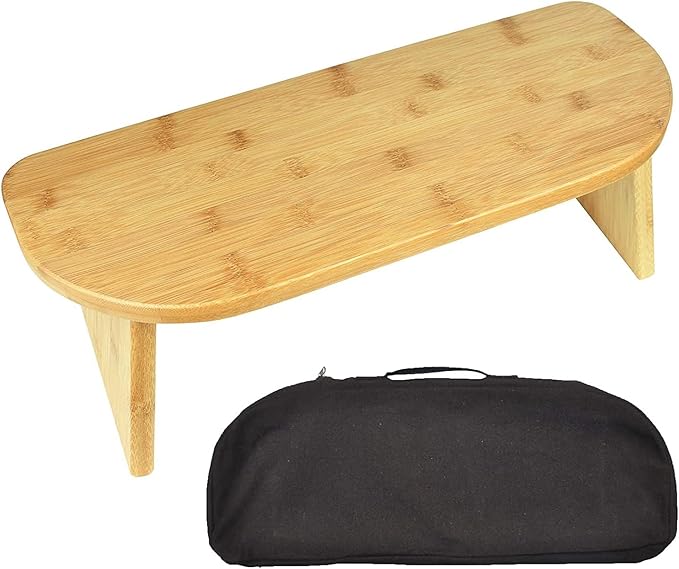 Meditation Bench, Bamboo, Foldable & Ergonomic Meditation Stool, Comfortable for Kneeling or Sitting, 20x7.5x7.3inch